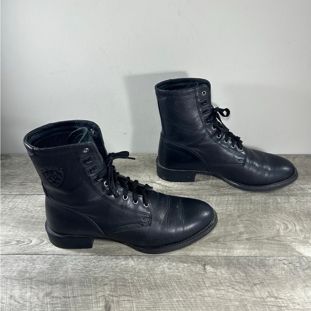 Ariat 32501 Heritage Lacer Black Western Men’s Riding Ankle Combat Boots Size 9